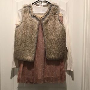 NWOT Wonder nation 3piece shirt, vest, and skirt set